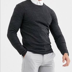 ASOS muscle fit sweater Size XXS In Charcoal Gray